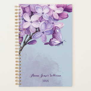 Planejador de Compromissos Aquarela Roxa Elegante