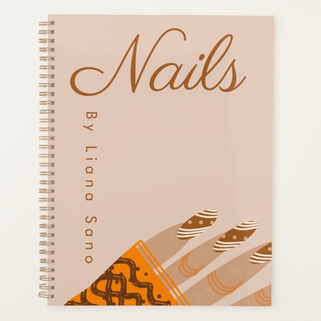 Planejador de Compromissos de Arte de Unhas e Tatu (Frente)