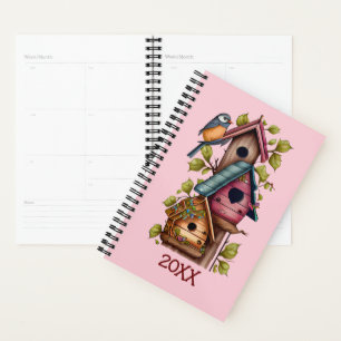 Planejador de Data Rosa de Birdhouse Anual