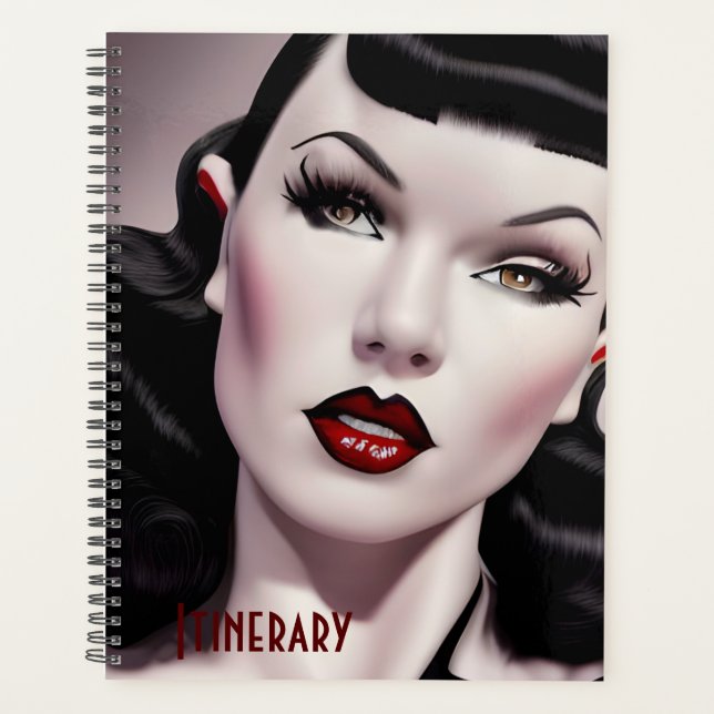 Planejador de Dia Itinerário na moda Gótico (Frente)