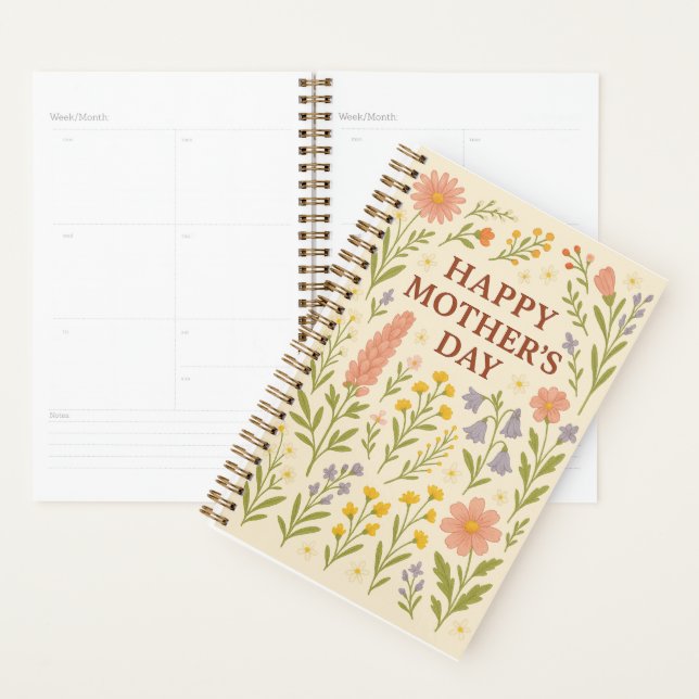 Planejador de dias de as mães - Mãe e Design Abraç (Exibição)
