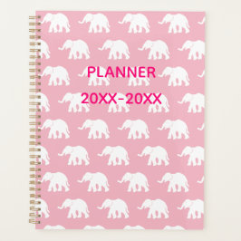 Planejador de Elefante Rosa e Branco