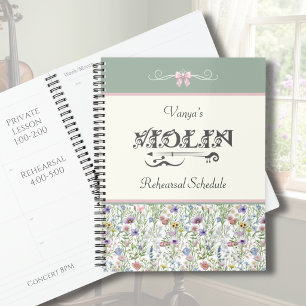 Planejador de Ensaios de Violino Floral Rosa Ver