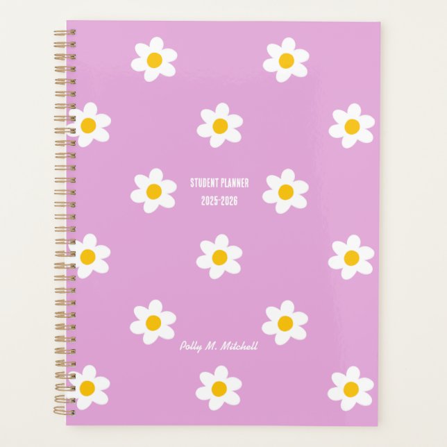 Planejador de Estudos Pink Daisy-Chain (Frente)
