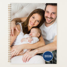 Planejador de Família com Foto Azul Marinho com An
