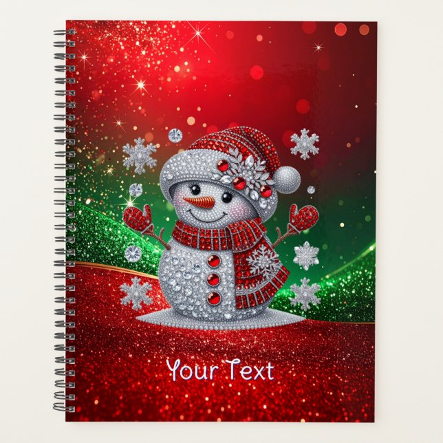 Planejador de Férias Homem de Neve com Rhinestones (Frente)