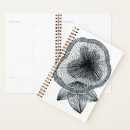 Planejador de Flor Espiral de Linha Arte Radial Ab