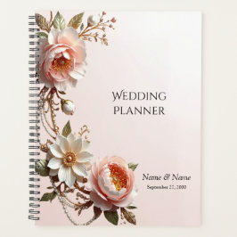 Planejador de Flores Cor-de-Rosa e Brancas Decorat