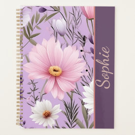 Planejador de Flores Lavanda Personalizado com Nom