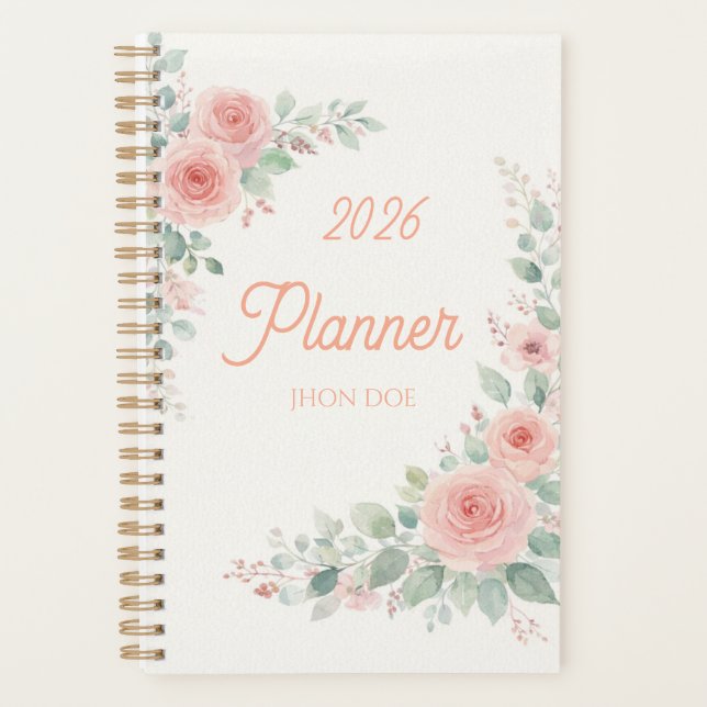 Planejador de Folhagem Floral 2026 (Frente)