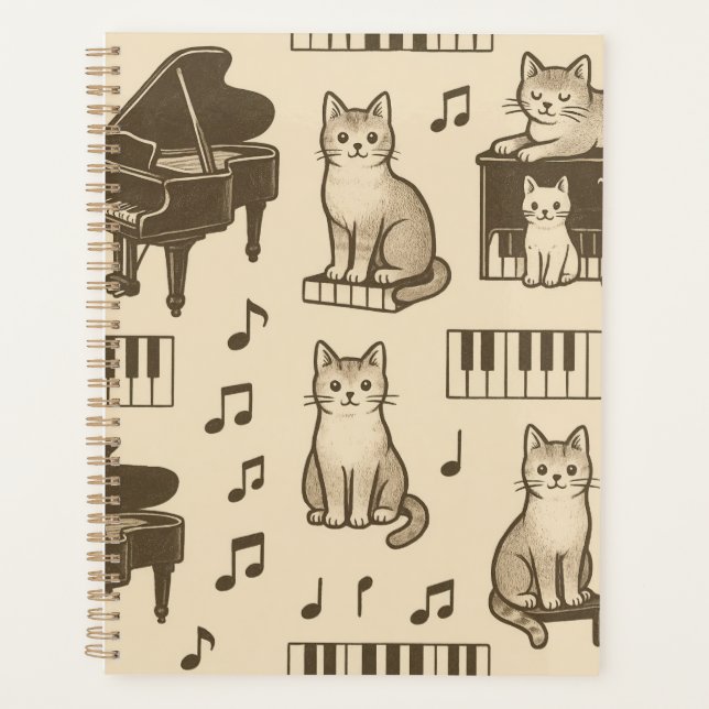 Planejador de Gato em um Piano Desbotado (Frente)