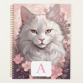 Planejador de Gatos Brancos Serene com Monograma