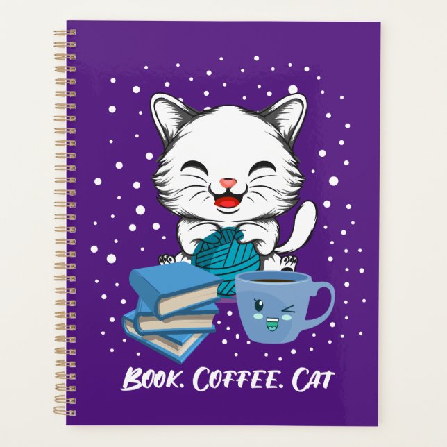 Planejador de Gatos de Café de Livro (Frente)