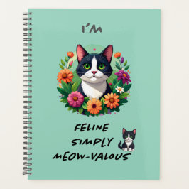 Planejador de gatos florais amantes de gatos Tuxed