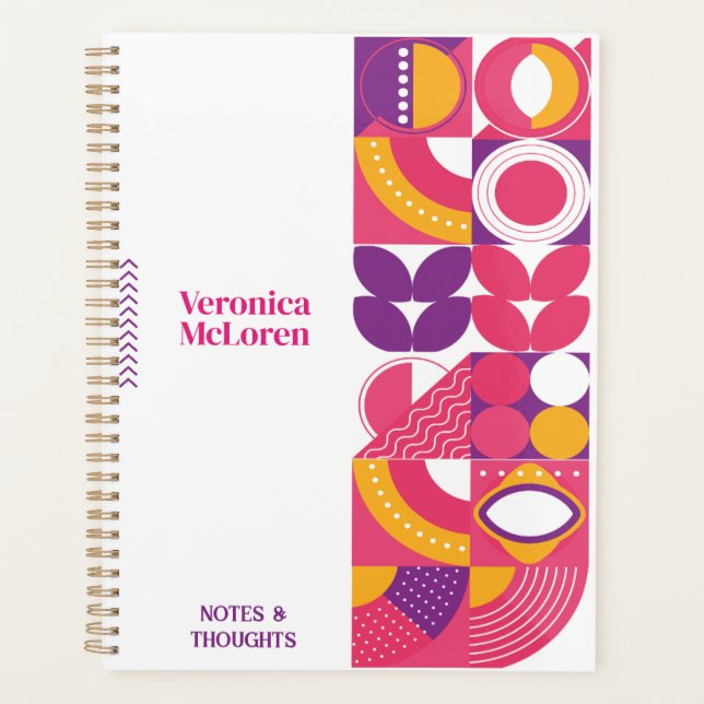 Planejador de Geometria Groovy 2026 – Design Perso (Frente)