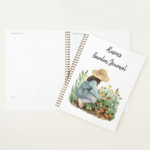 Planejador de Jardim de Aquarela de Cottagecore