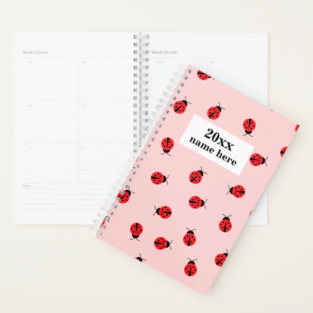 Planejador de Ladybug Rosa Personalizado para Cria (Exibição)