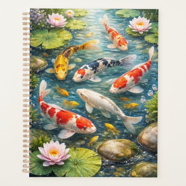 Planejador de Lago de Peixes Koi Sereno  (Frente)