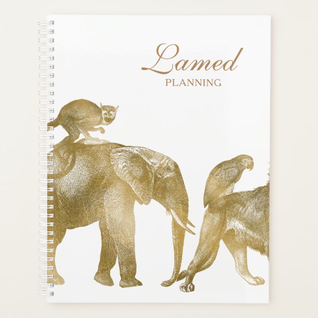 Planejador de Leão de Elefante Dourado (Frente)