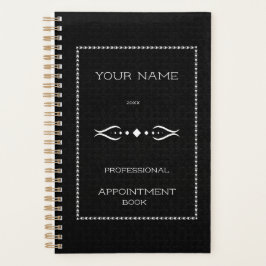 Planejador de livro de compromissos preto personal