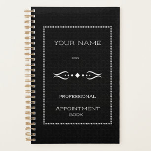 Planejador de livro de compromissos preto personal