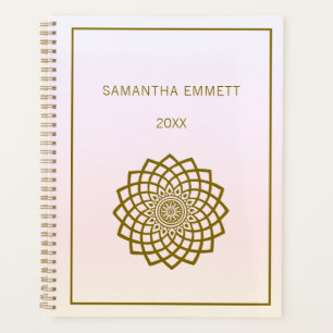 Planejador de Mandala Dourado minimalista