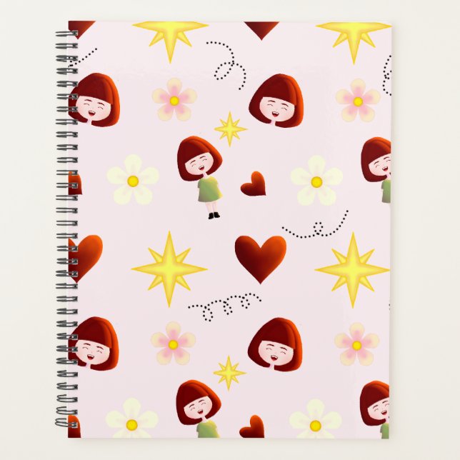 Planejador de Menina Floral Fofo (Frente)