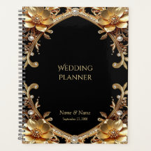 Planejador de Moldura Dourada Elegante
