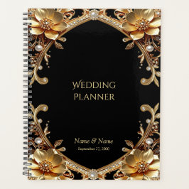 Planejador de Moldura Dourada Elegante