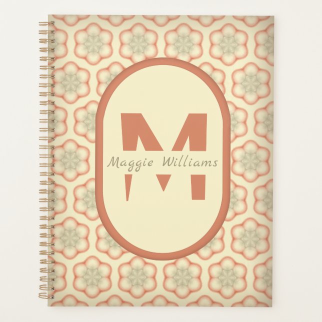 Planejador de Monograma Moderno Personalizado (Frente)