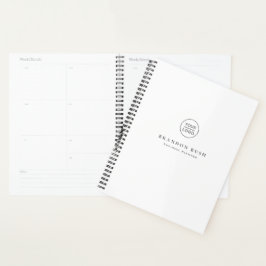 Planejador de negócios branco personalizado do log