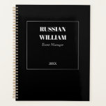Planejador de Negócios Elegante Preto Cinza Modern<br><div class="desc">Design de planejador preto e cinza elegante com um visual moderno e profissional. Perfeito para uso comercial, planejamento corporativo e organização de escritório. Personalize com seus detalhes para um toque de marca refinado. Ideal para executivos, empreendedores e profissionais que valorizam estilo limpo e produtividade.</div>