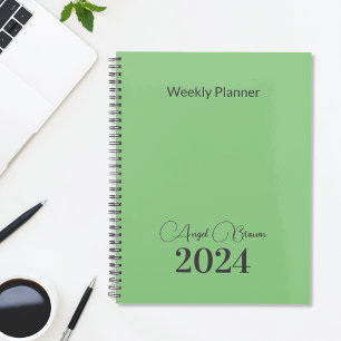 Planejador de Negócios Mensal Teal Green Semanal