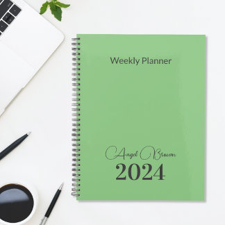 Planejador de Negócios Mensal Teal Green Semanal