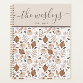 Planejador de Nome de Família Floral Boho