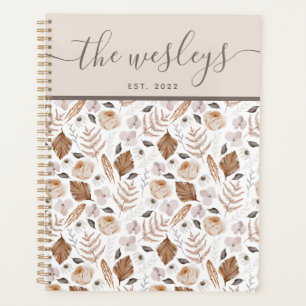 Planejador de Nome de Família Floral Boho
