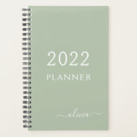 Planejador de Nome Monograma Script Menina Verde S