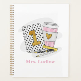 Planejador de Notebook Branco do Professor de Prim