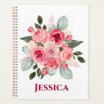 Planejador de Padrões Florais de Rosa de Aquarela