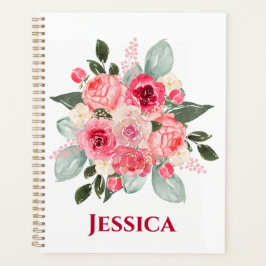 Planejador de Padrões Florais de Rosa de Aquarela