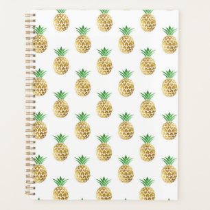 Planejador de Papel Tropical Dourado do ananás