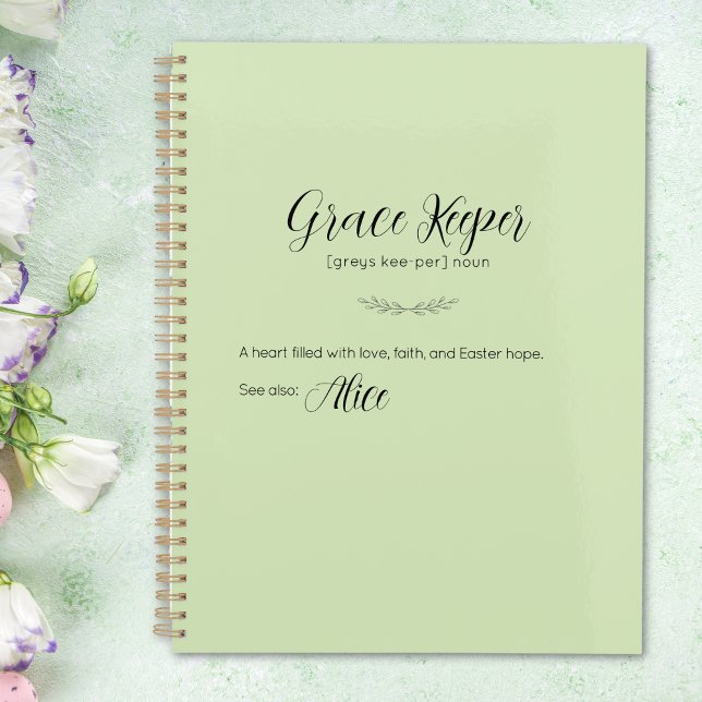 Planejador de Páscoa Grace Keeper - Capa Creme Lim (Grace Keeper Easter Planner - Lime Cream Cover)