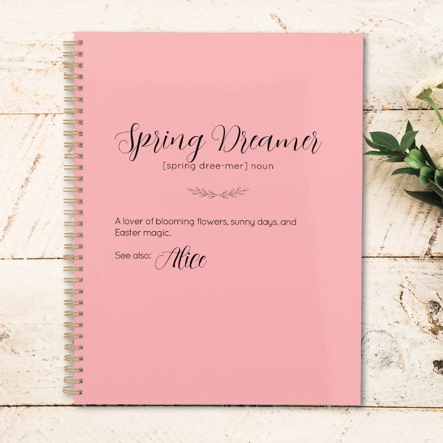 Planejador de Páscoa Rosa "Primavera Dreamer" Pers (Personalized "Spring Dreamer" Pink Easter Planner)