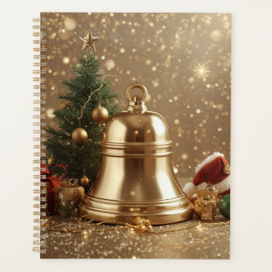 Planejador de Sino de Natal Dourado Elegante