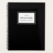 Planejador de Trabalho Personalizado Preto Organiz