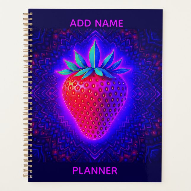 Planejador de Visualização de Morango Neon (Frente)