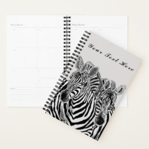 Planejador de Zebra casal com Texto Personalizado
