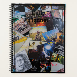 Planejador Diário com um Tema do Álbum de Vinilo