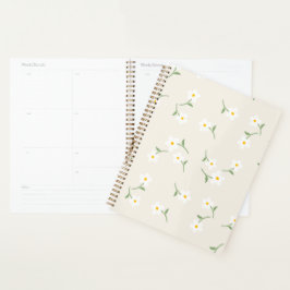 Planejador Diário Cream Daisy | Organização Botâni
