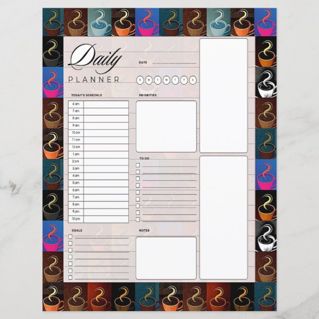 Planejador diário de café (Frente)